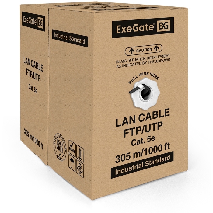 Cable ExeGate UTP4-C5e-CU-S24-OUT-PE-BK-305-FLUKE UTP