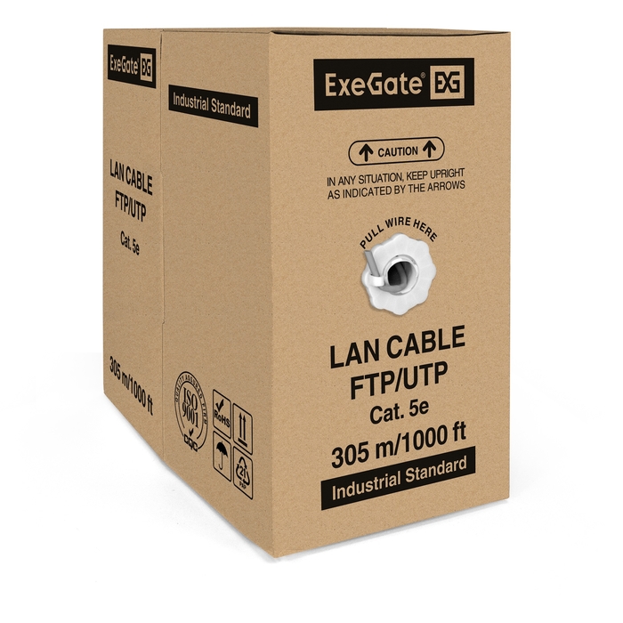 Cable ExeGate SFTP4-C5e-CU-S24-IN-PVC-GY-305-FLUKE SFTP