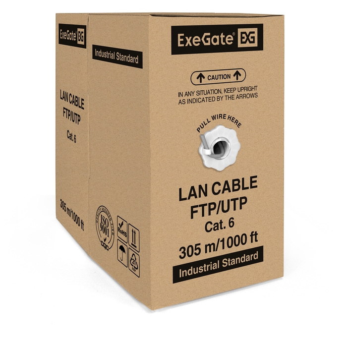 Cable ExeGateUTP4-C6-CU-S23-IN-PVC-GY-305-FLUKE UTP