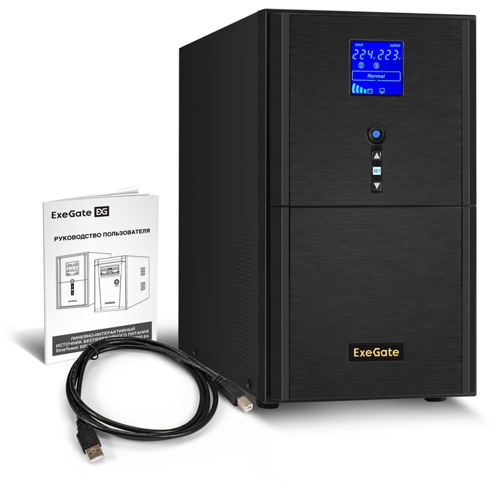 UPS (inverter, sinus, for boiler) ExeGate SineTower SN-3000.LCD.AVR.3SH.1C13.RJ.USB