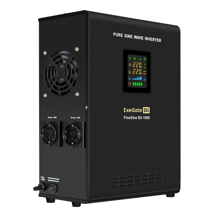 UPS (inverter, sinus, for boiler, wall-mounted) ExeGate FineSine SX-1000.LCD.AVR.2SH