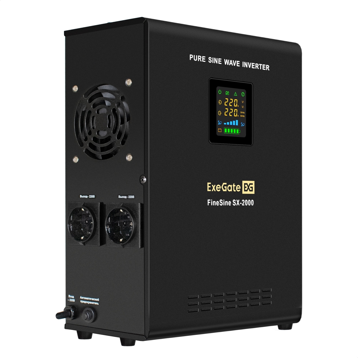 UPS (inverter, sinus, for boiler, wall-mounted) ExeGate FineSine SX-2000.LCD.AVR.2SH