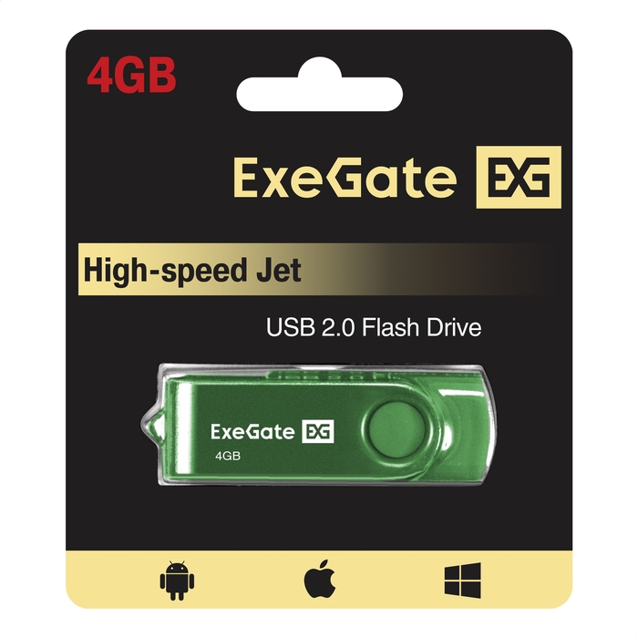 USB flash drive ExeGate Jet 4GB green USB flash drive ExeGate Jet 4GB green