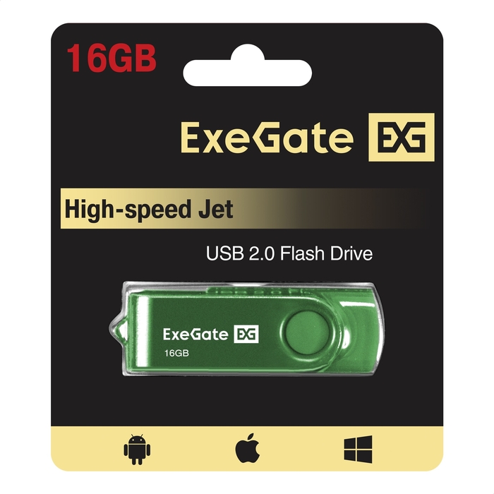USB flash drive ExeGate Jet 16GB green USB flash drive ExeGate Jet 16GB green