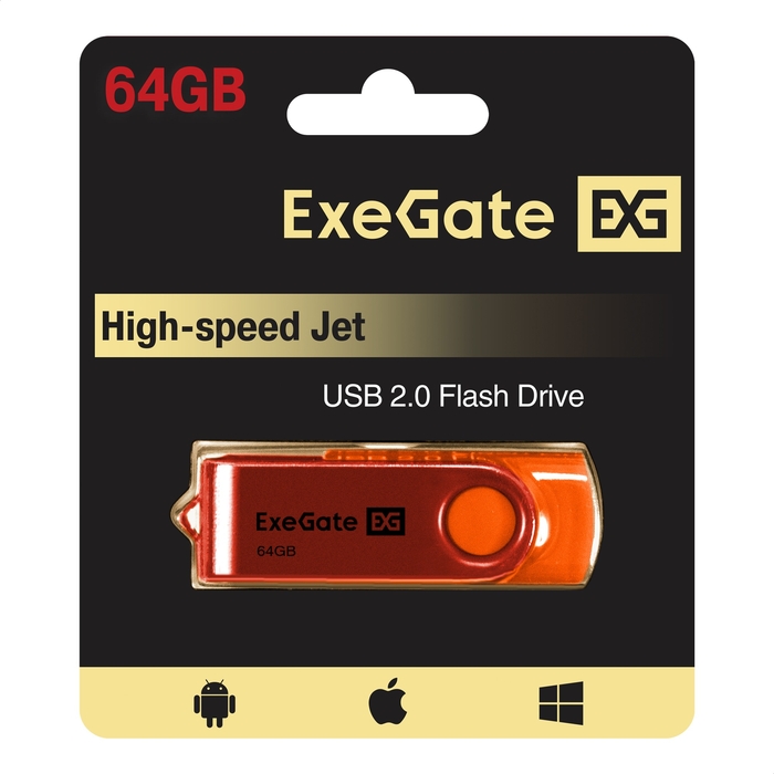 USB flash drive ExeGate Jet 64GB orange USB flash drive ExeGate Jet 64GB orange