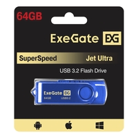 Flash drive USB3.2 Gen1 ExeGate Jet Ultra 64GB blue Flash drive USB3.2 Gen1 ExeGate Jet Ultra 64GB blue