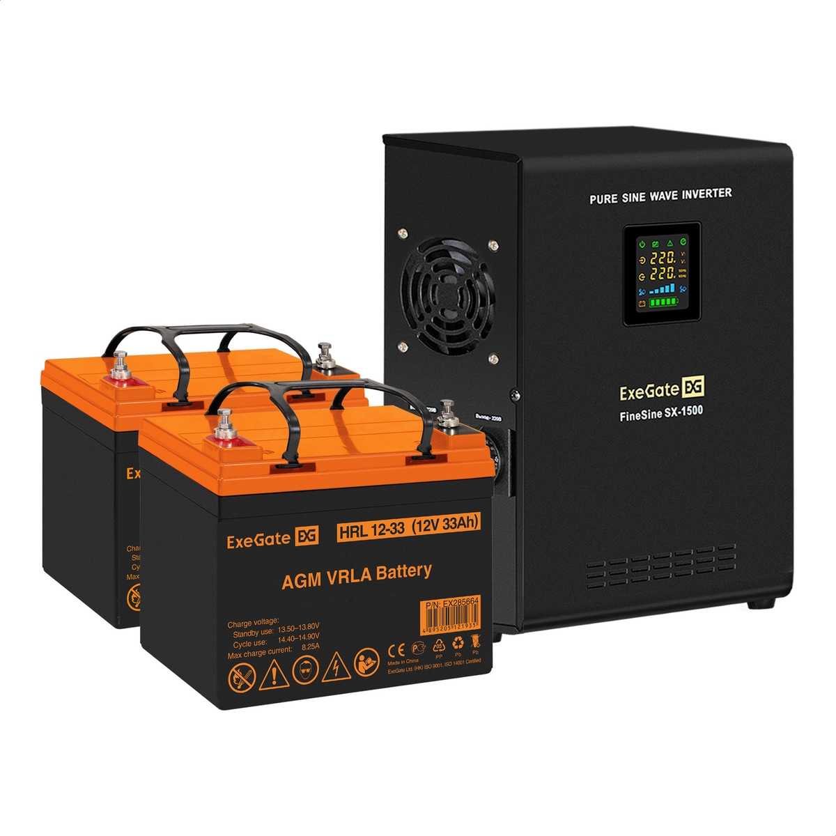 UPS set ExeGate FineSine SX-1500.LCD.AVR.2SH + battery HRL 12-33 (12V, 33Ah), 2 pcsece UPS set ExeGate FineSine SX-1500.LCD.AVR.2SH + battery HRL 12-33 (12V, 33Ah), 2 pcsece