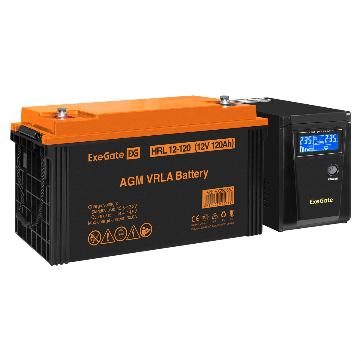 UPS set ExeGate SineTower SZ-600.LCD.AVR.1SH + battery HRL 12-120 (12V, 120Ah), 1 piece UPS set ExeGate SineTower SZ-600.LCD.AVR.1SH + battery HRL 12-120 (12V, 120Ah), 1 piece