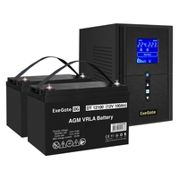UPS set ExeGate SineTower SZ-1500.LCD.AVR.2SH.1C13.USB + battery DT 12100 (12V, 100Ah), 2 pcsece UPS set ExeGate SineTower SZ-1500.LCD.AVR.2SH.1C13.USB + battery DT 12100 (12V, 100Ah), 2 pcsece