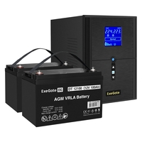 UPS set ExeGate SineTower SZ-2000.LCD.AVR.3SH.1C13.USB + battery DT 12100 (12V, 100Ah), 2 pcsece UPS set ExeGate SineTower SZ-2000.LCD.AVR.3SH.1C13.USB + battery DT 12100 (12V, 100Ah), 2 pcsece