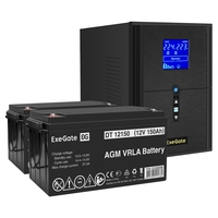UPS set ExeGate SineTower SZ-2000.LCD.AVR.3SH.1C13.USB + battery DT 12150 (12V, 150Ah), 2 pcsece UPS set ExeGate SineTower SZ-2000.LCD.AVR.3SH.1C13.USB + battery DT 12150 (12V, 150Ah), 2 pcsece