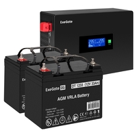 UPS set ExeGate IdealSine SR-1500.LCD.2SH + battery DT 1233 (12V/33Ah), 2 pcsece UPS set ExeGate IdealSine SR-1500.LCD.2SH + battery DT 1233 (12V/33Ah), 2 pcsece