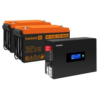 UPS set ExeGate IdealSine SR-1500.LCD.2SH + battery HR 12-65 (12V/65Ah), 2 pcsece UPS set ExeGate IdealSine SR-1500.LCD.2SH + battery HR 12-65 (12V/65Ah), 2 pcsece
