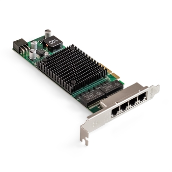  ExeGate EXE-I350-T4V2-PoE Intel NHI350AM4, PCI-E x4 v2.1, 4xRJ45 PoE 1Gb/s