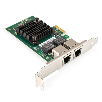  ExeGate EXE-I350-T2v1 Intel NHI350AM4, PCIe x1 2.0, 2xRj45 1GbE