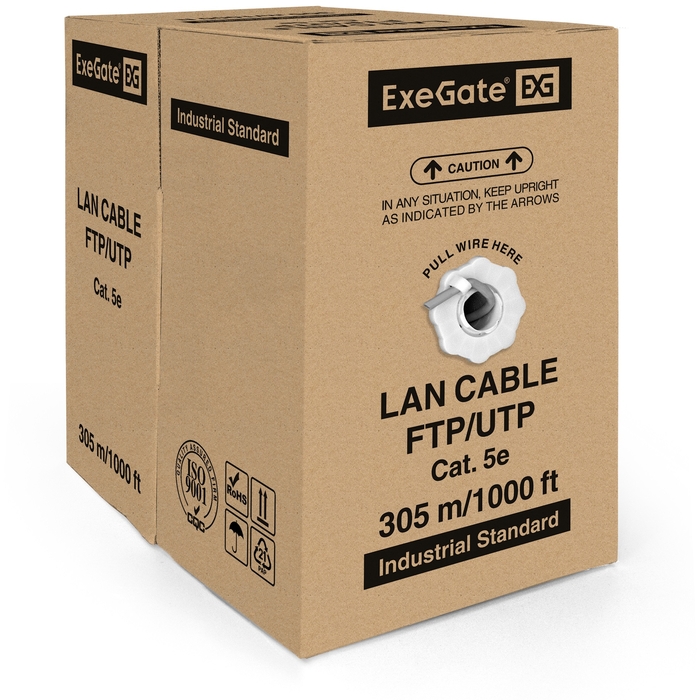 Cable ExeGate UTP4-C5e-CCA-S24-IN-PVC-GY-305 UTP