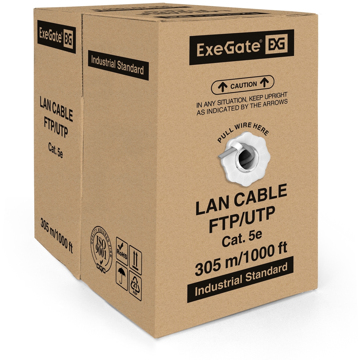 Cable ExeGate FUTP4-C5e-CCA-S24-IN-PVC-GY-305 FTP