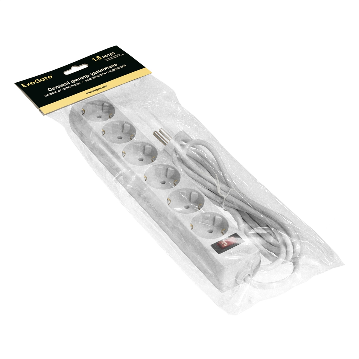 Surge protector ExeGate SP-6-1.8W