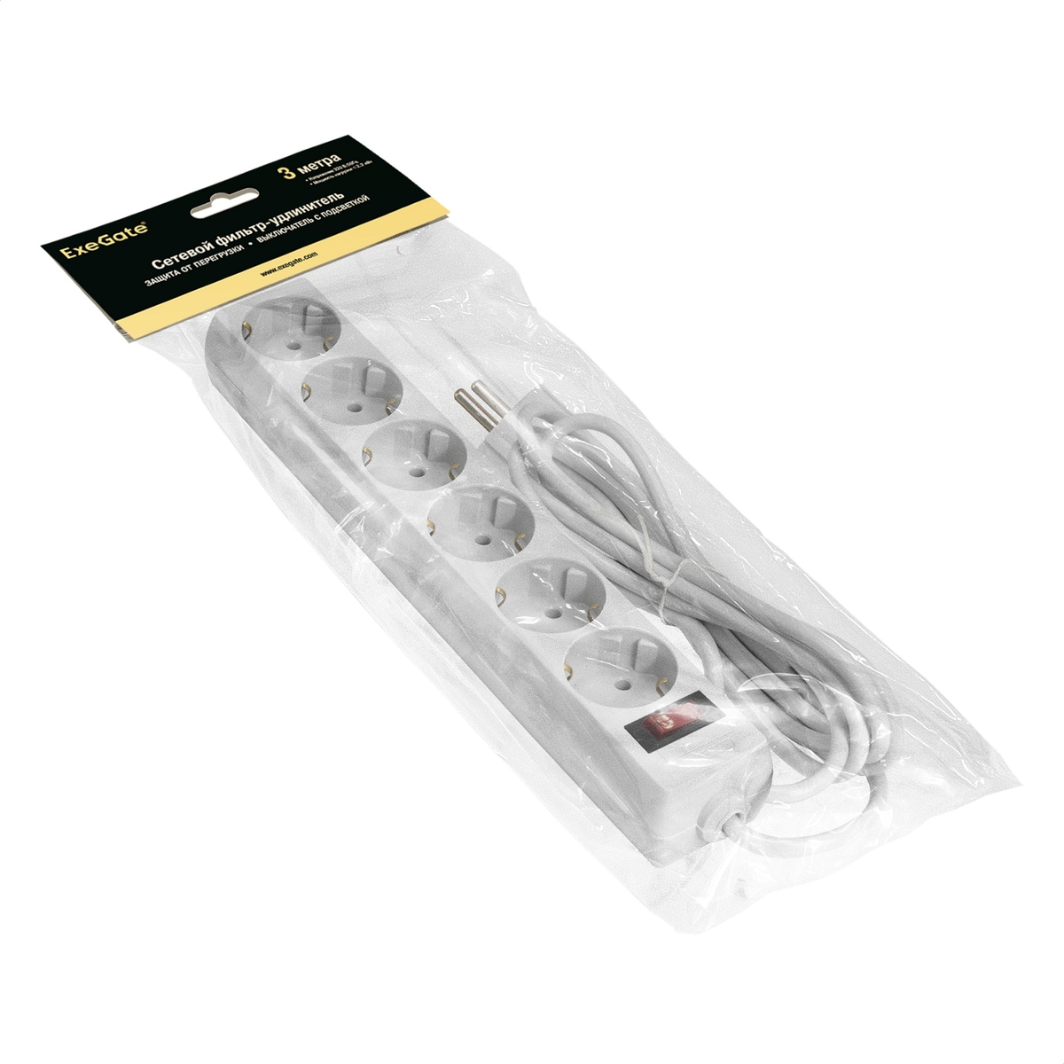 Surge protector ExeGate SP-6-3W