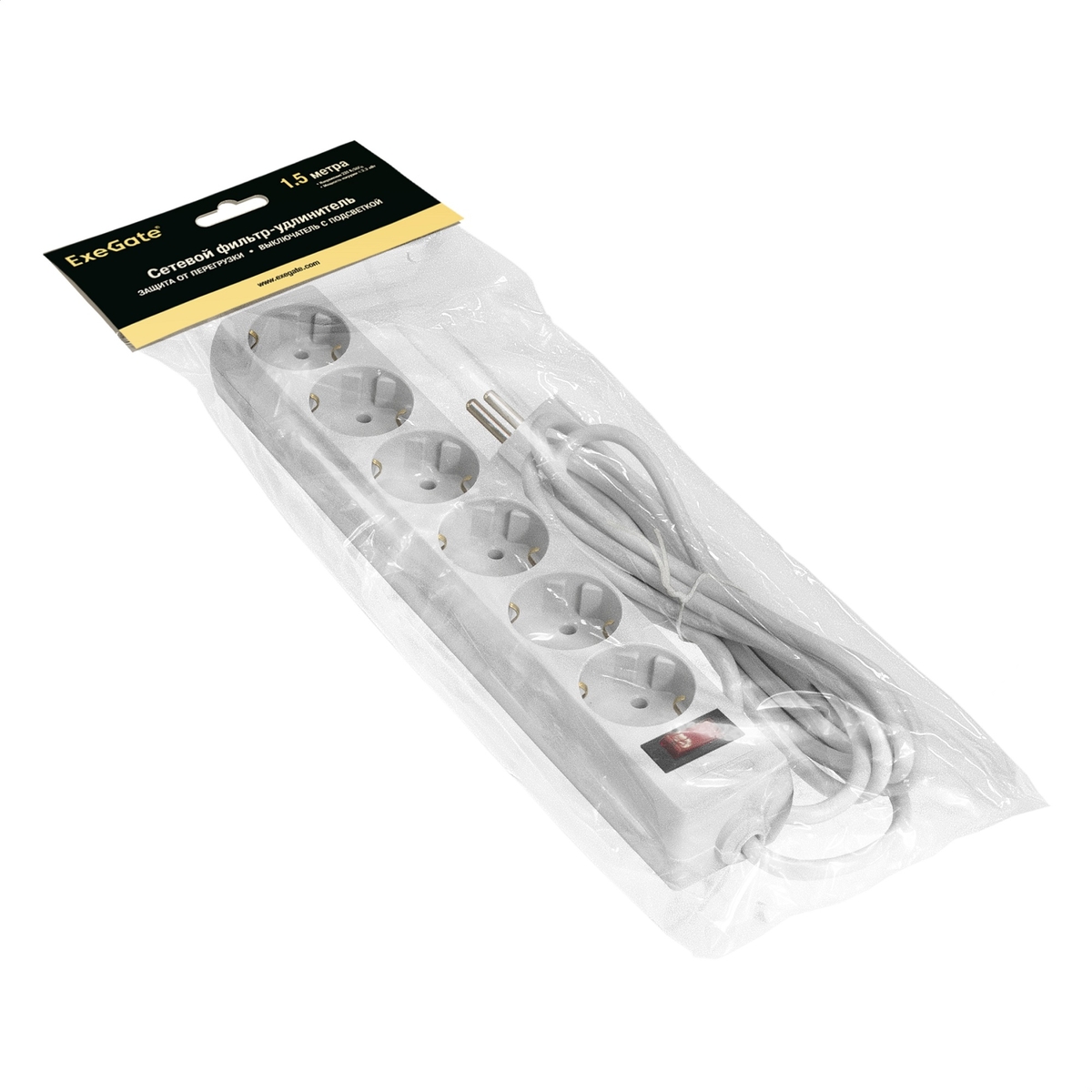 Surge protector ExeGate SP-6-1.5W