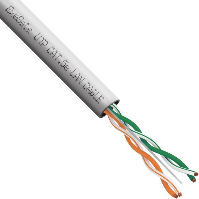 Cable ExeGate UTP-2-C5e-CU-S24-IN-PVC-GY-305-FLUKE UTP