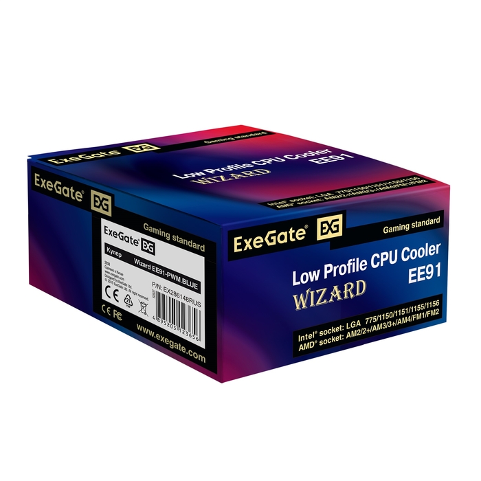 Cooler ExeGate Wizard EE91-PWM.BLUE