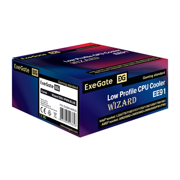 Cooler ExeGate Wizard EE91-PWM.BLUE