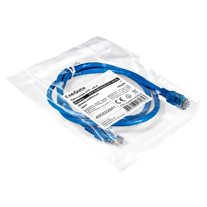 Patch cord ExeGate UTP-RJ45-RJ45-C6-1M-BL