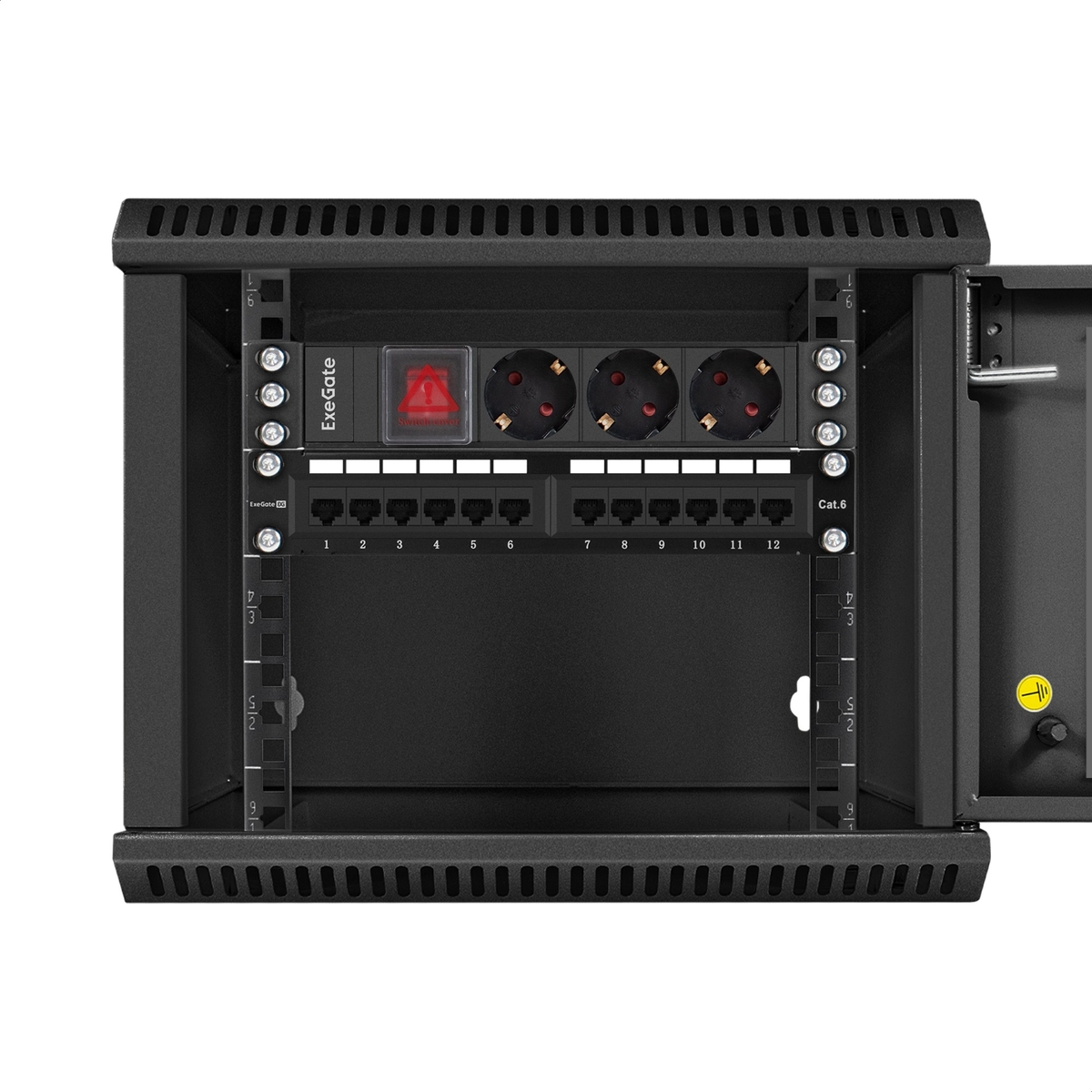 Telecommunication cabinet ExeGate EC-WM-6U.280.G.BLACK