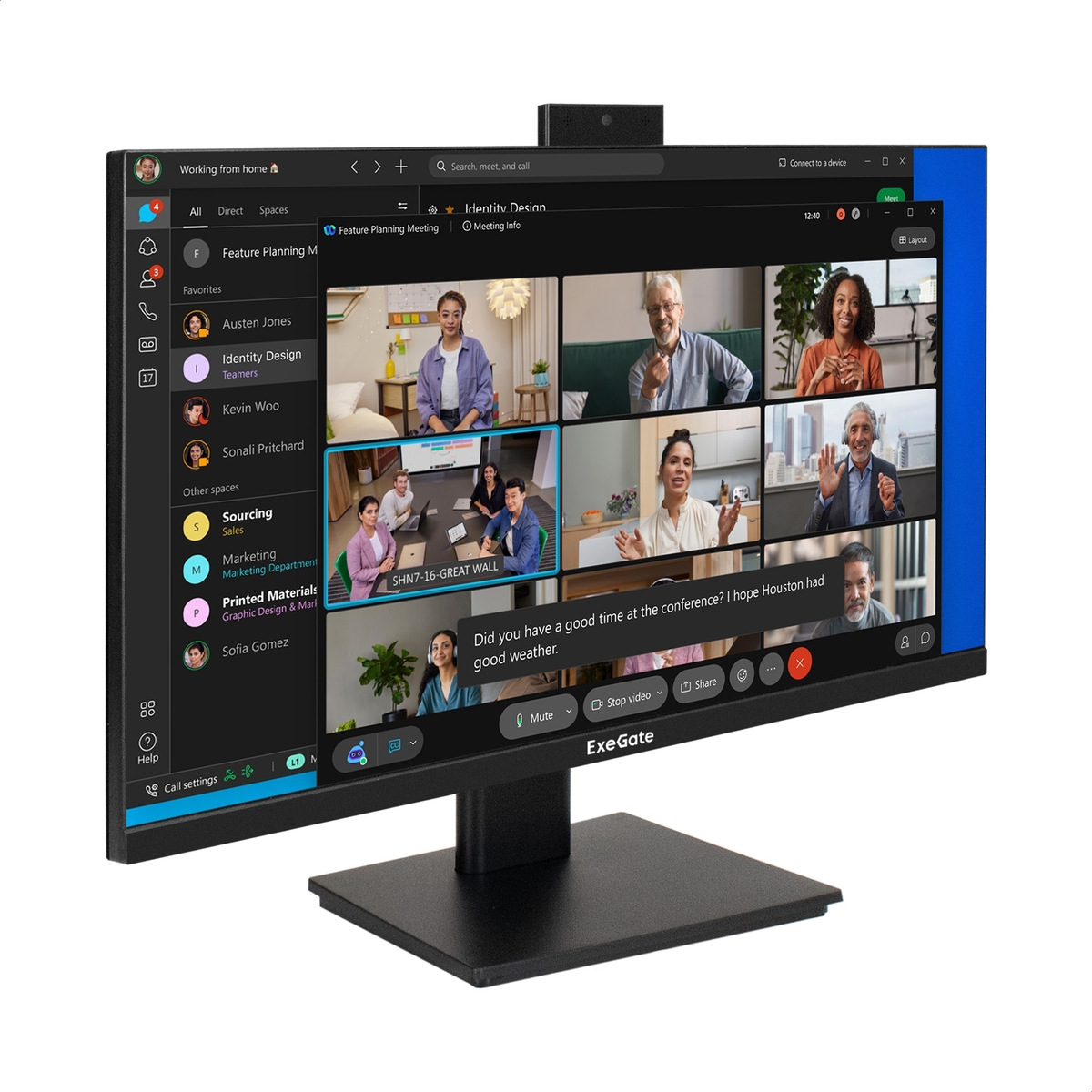 Monitor with Web-cam 23.8" ExeGate SuperView EA2400A