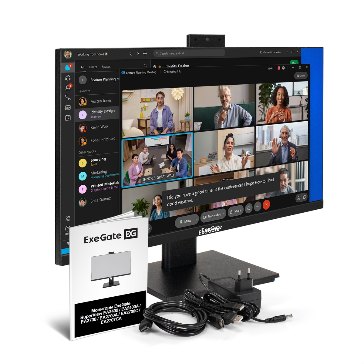 Monitor with Web-cam 23.8" ExeGate SuperView EA2400A