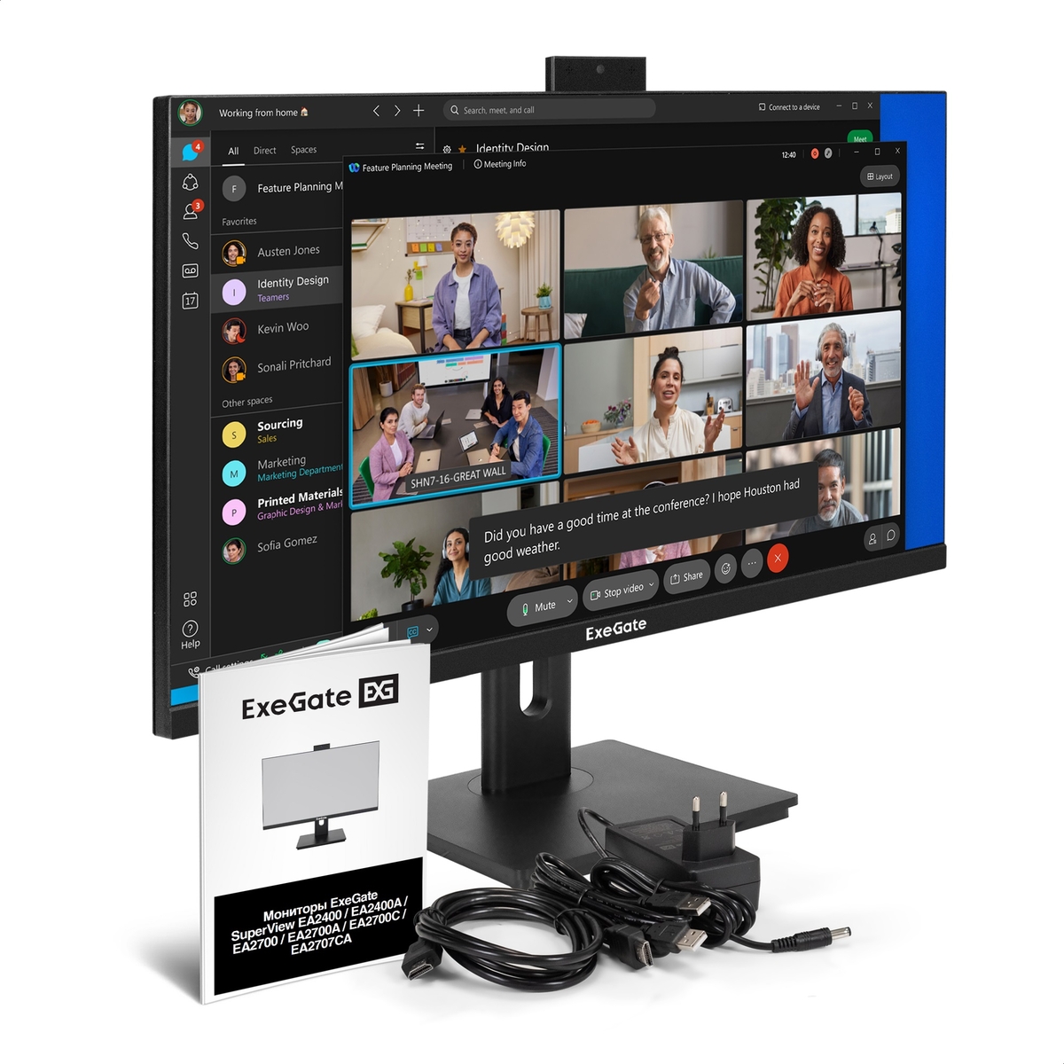Monitor with Web-cam 27" ExeGate SuperView EA2707CA