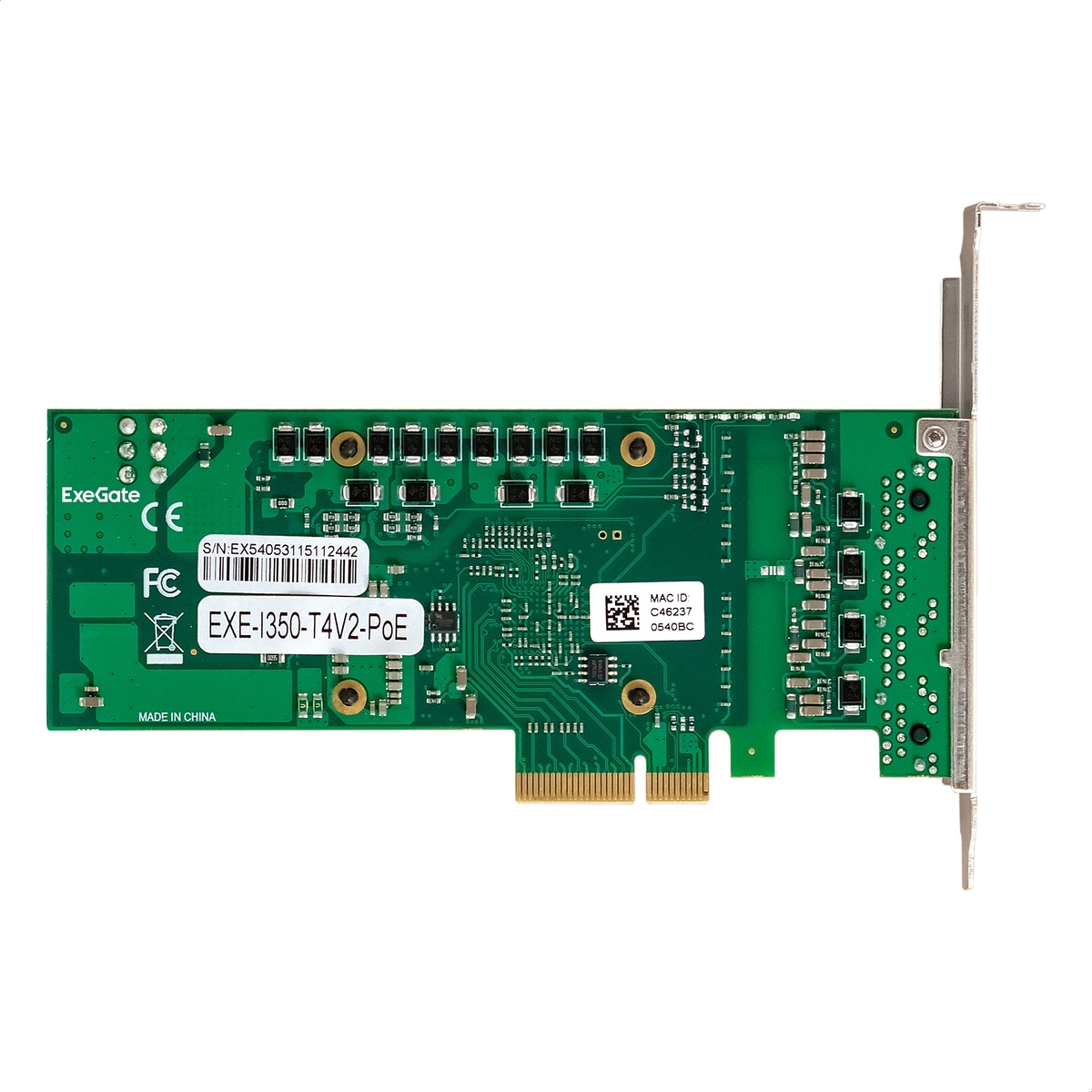 Gigabit NIC ExeGate EXE-I350-T4V2-PoE
