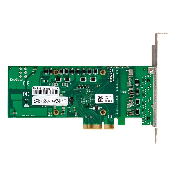 Gigabit NIC ExeGate EXE-I350-T4V2-PoE