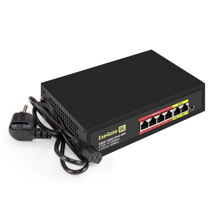 Unmanaged Switch ExeGate EDES-1006D.4PoE-48W