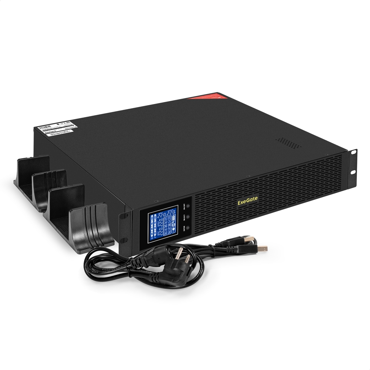 UPS Pure Sine Wave ExeGate SinePower UHB-3000.LCD.AVR.8C13.RJ.USB.BC.2U