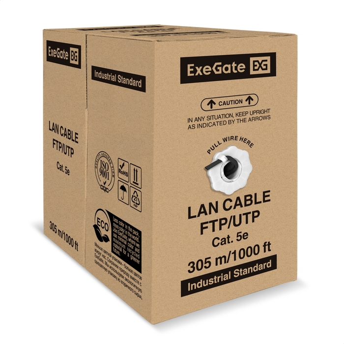 Cable ExeGate UTP4-C5e-CCA-S25-OUT-PE-BK-305 UTP