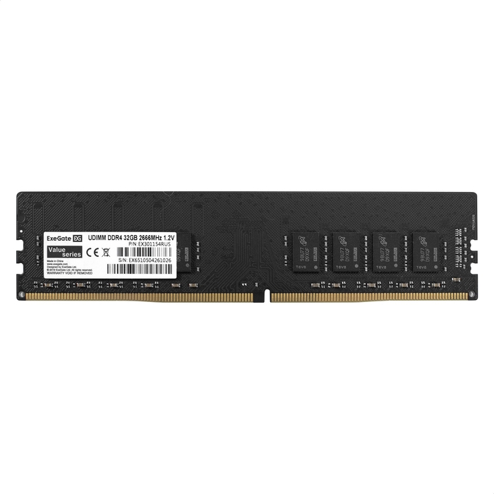 Memory module ExeGate Value DIMM DDR4 32GB <span class=amp>&</span>lt;PC4-21300> 2666MHz