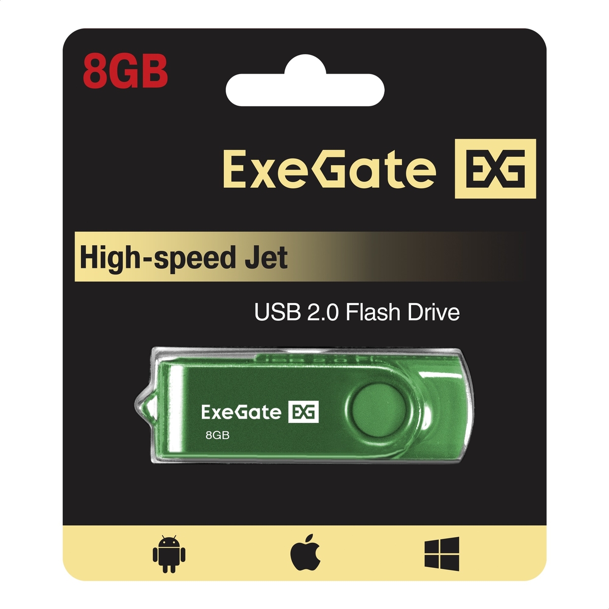 USB flash drive ExeGate Jet 8GB green