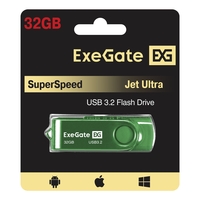 Flash drive USB3.2 Gen1 ExeGate Jet Ultra 32GB green