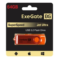 Flash drive USB3.2 Gen1 ExeGate Jet Ultra 64GB orange