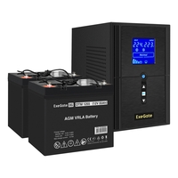 UPS set ExeGate SineTower SZ-1000.LCD.AVR.2SH.1C13.USB + battery DTM 1255 (12V, 55Ah), 2 pcsece